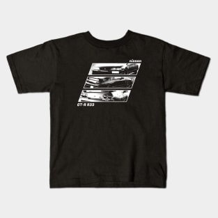 NISSAN SKYLINE GT-R R33 Black 'N White Archive 2 (Black Version) Kids T-Shirt